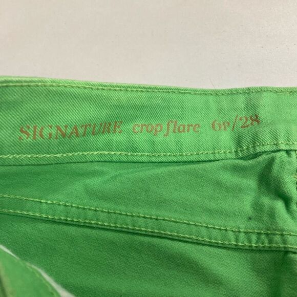 TALBOTS Women’s Cropped Capri Jeans Size 6P Inseam 21” Green Signature Flare - Picture 6 of 8